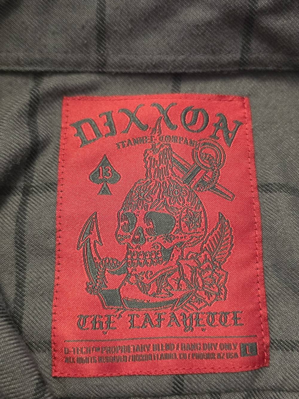 NWOT Dixxon The Lafayette L Plaid Flannel Button-Up Shirt Gray Long Slv Pocket - Picture 4 of 5